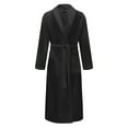 thumbnail image 4 of FashGudim Mens Robes Big and Tall Full Length Shawl Collar Long Plush Robe (Black,L/XL), 4 of 6