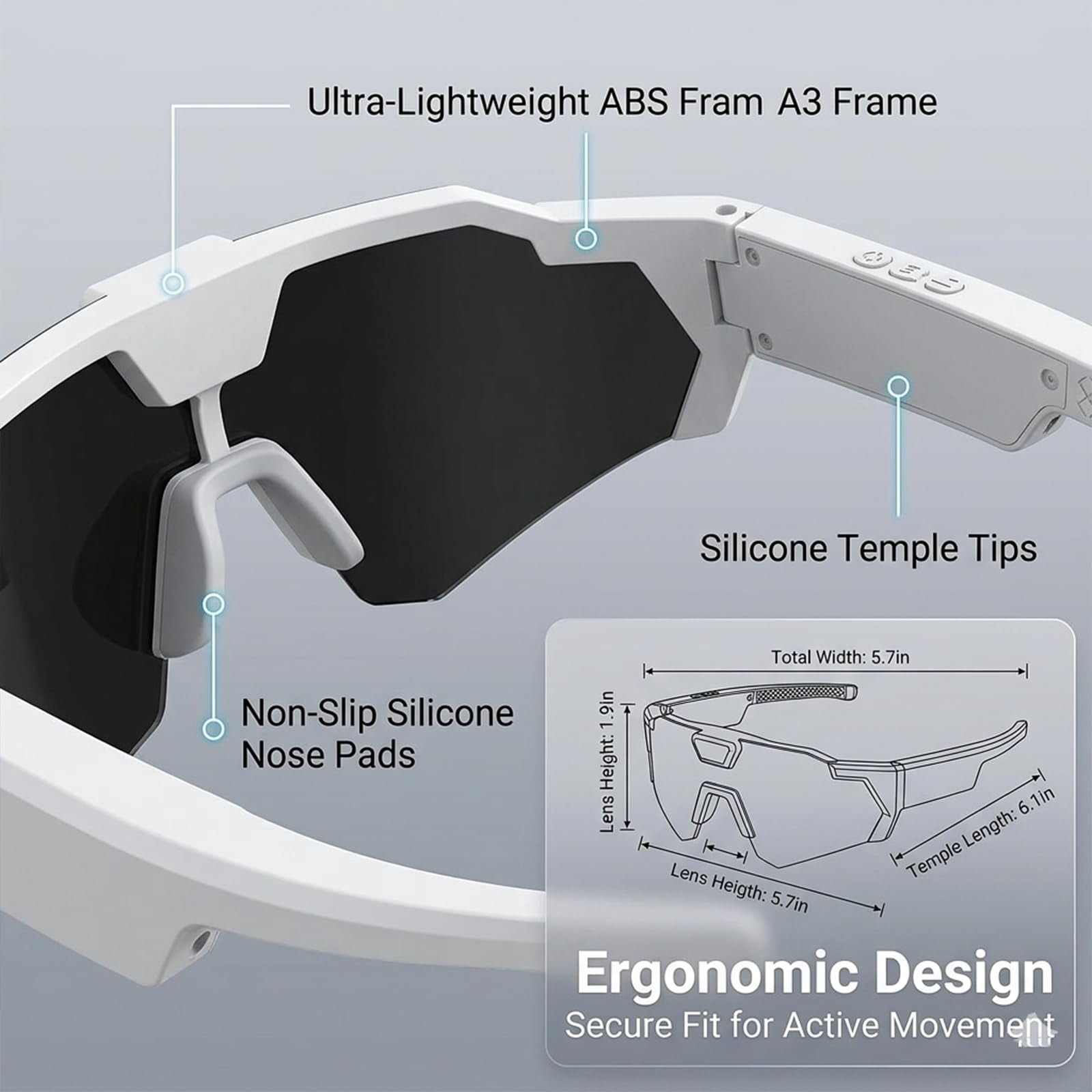 Optiq Frames POV Glasses, OptiqFrames 4K Smart Camera Sunglasses, POV Video Recording Glasses for Men Women – Wearable Tech with 32GB SD for Baseball, Cycling, Skiing, Running