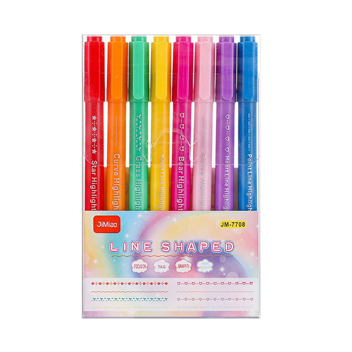 Curve Highlighters Pen With Different Curve Shapes Dual Tip Multi Colored  Curved Line Markers Durable Smooth Writing Colored Curve Pens For Note  Taking Journal School Supplies Office - Temu