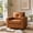 Brown, variant on MOONMISS 360° Swivel Accent Chair with Point-Tufted Back & Textured, Upholstery Square Arm Armchair with Metal Pedestal Base, Soft Pillows for Living Room, Bedroom