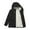 Black, variant on Womens Fleece Lined Hooded Nylon Windbreaker Dual Reinforced Flap Pockets Opaque Six Color Durable Easy Care Loose Outdoor Casual Outerwear 1 Count S-XXXL True To Size Plus Size Friendly