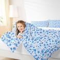 thumbnail image 3 of Erosebridal Blue Flower Queen Comforter Set for Girls, Chic Floral Bedding Comforter Set, Reversible, 3pcs, 3 of 6