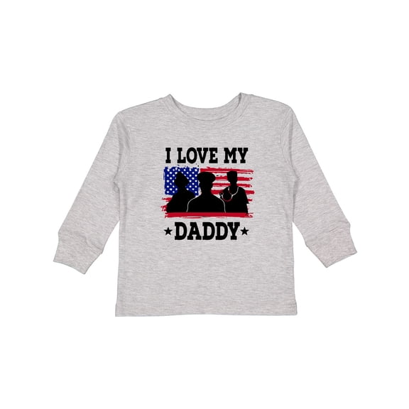 Inktastic Military Dad I Love My Daddy Boys or Girls Long Sleeve Toddler T-Shirt