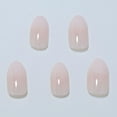 thumbnail image 3 of Short Press on Nails Cute Light Pink Almond False Nails with White Gradient Designs Fake Nails Full Cover Acrylic Nails Press ons for Women Daily Wear Simple 24 Pcs, 3 of 5