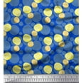thumbnail image 1 of Soimoi Blue Cotton Cambric Fabric Lemon Slice Vegetable Print Sewing Fabric Yard 56 Inch Wide, 1 of 1
