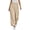 Khaki 1, variant on Women Summer Tiered Ruched Wide Leg Long Pants, Smocked High Waist Solid Button Decor Flowy Trousers, Versatile Vacation Relaxed Bottoms