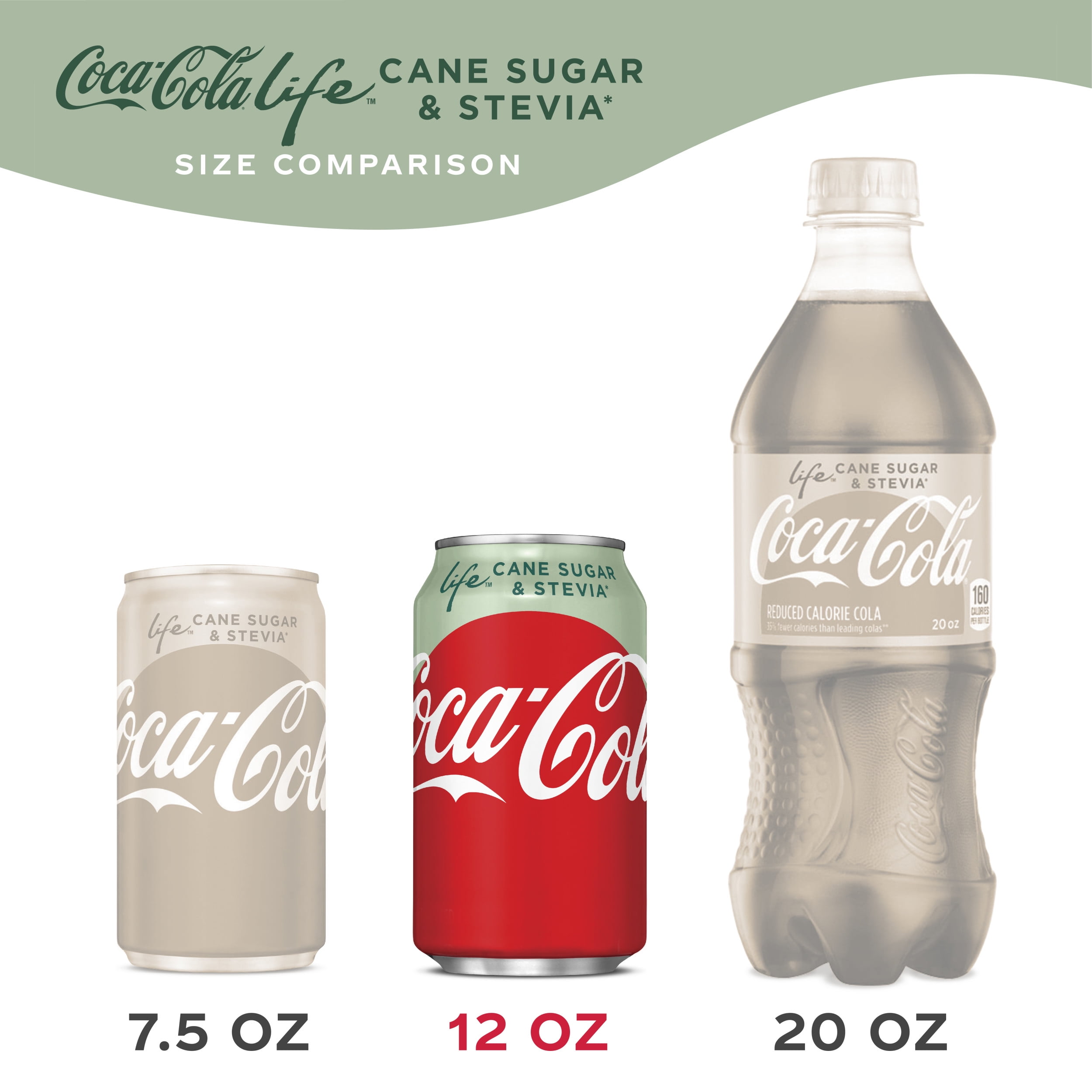 Coca Cola Life Soda Soft Drink 12 Fl Oz 12 Pack Walmart Com Walmart Com