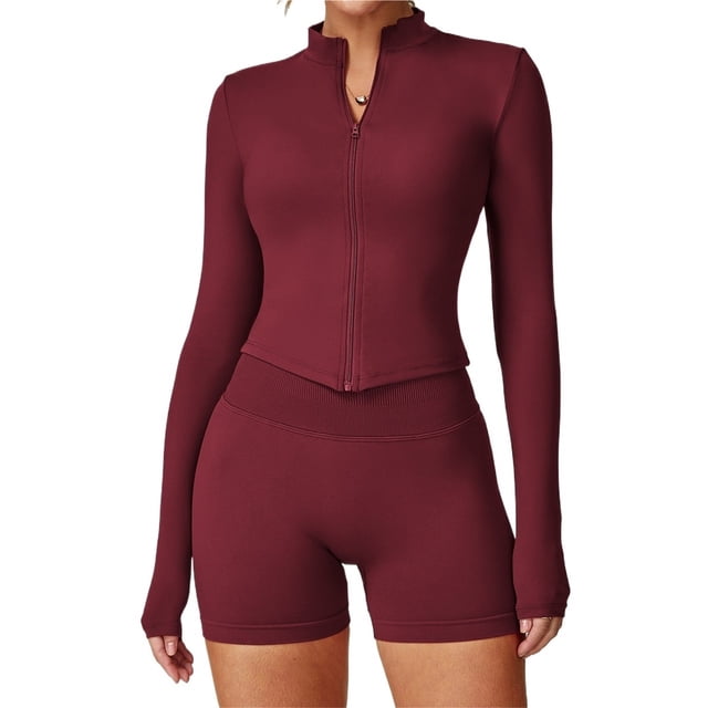 Chaqueta de Yoga for mujer, chaqueta de Yoga deportiva for correr al aire libre con cremallera, chaqueta de manga larga, ropa de Yoga de secado rápido for niñas