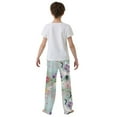 thumbnail image 5 of FORMRS Kids Pajama Pants with Pockets Size 6-8Y Boys Lounge Sleep Bottoms, Green Floral Cranes Pattern, 5 of 8