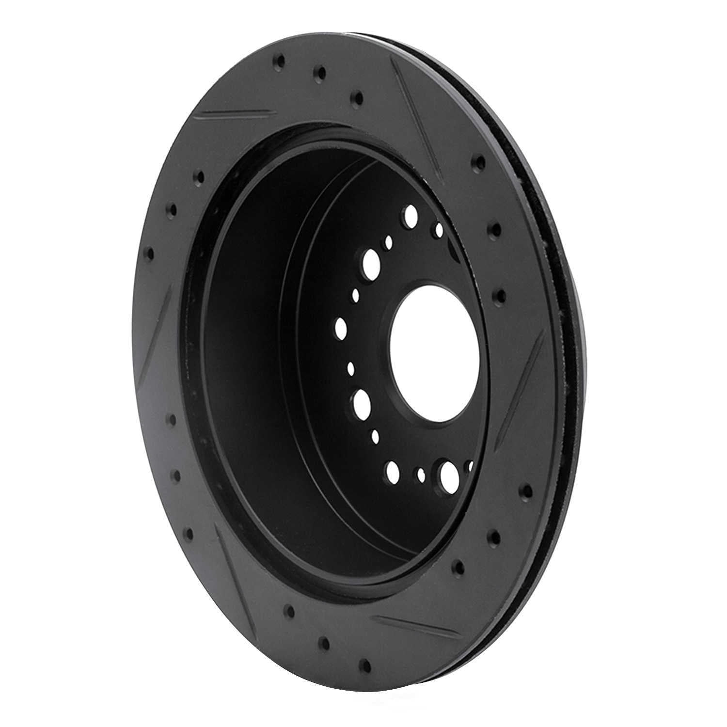 Dynamic Friction Company 633-75004L DFC Brake Rotor - Drilled And Slotted - Black