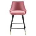 thumbnail image 4 of Modway Adorn Performance Velvet Tufted Counter Stool in Dusty Rose (Set of 2), 4 of 7