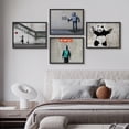 thumbnail image 3 of PixonSign Framed Banksy Modern Street Prints Wall Art Set of 4 - 11"x14" Black, 3 of 5