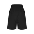 thumbnail image 3 of Smocked Waist Shorts Women High Waisted Lightweight Casual Summer Beach Vacation Shorts Black XXL, 3 of 6