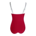 thumbnail image 5 of XUELUO Womens One-Piece Swimsuits Solid Color Sexy Push Up High Waisted Training Sport Control Swimsuit Swimwears Holiday Wear,Red,XL, 5 of 5
