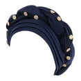 thumbnail image 3 of Lroveb Turbans for Women Head Wrap Hijab Fashion Beading Braid Hat Muslim Ruffle Cancer Cap Sleep Caps Satin Lined Hair Bonnets Beanie Hat, 3 of 3