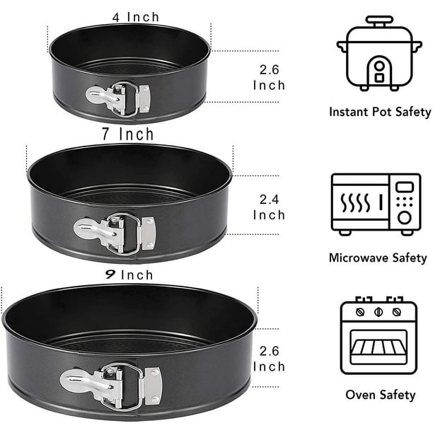 Torubia Springform Pan 4 7 9 Set Non stick Leakproof Round Cake Pan Bakeware Baking Pans Cheesecake Pan 3 Pack Black Walmart Business Supplies