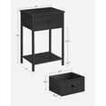 thumbnail image 3 of VASAGLE Mesitas de Noche Juego de 2 Mesas Auxiliares con Cajón de Tela Mesa Auxiliar de 24 Pulgadas de Alto con Estante de Almacenamiento Dormitorio Negro ULGS221B21, 3 of 5