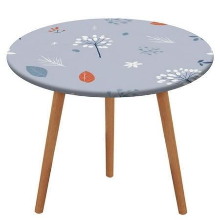 

Floral Pattern with Leaves And Berries Tablecloth Round Elastic Fitted Waterproof Table Cover Cloth for Dining Room Indoor Outdoor Decor S-40 -44