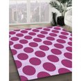 thumbnail image 3 of Ahgly Company Machine Washable Indoor Square Transitional Deep Pink Area Rugs, 6' Square, 3 of 7