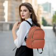 thumbnail image 6 of JIALIOU Mini Backpack Purse for Women Quilted Casual Daypack Small Travel Shoulder Bag, Rust Red, 6 of 7