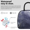 thumbnail image 4 of Insulated Lunch Bag for Women, Floral Print Oxford Fabric Lunch Box, Leakproof Thermal Cooler Tote for Work, School & Picnic, Turquoise Marble Pattern, 4 of 5
