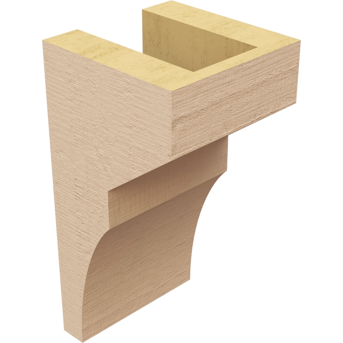 4"W x 4"D x 8"H Wide Monterey Rough Cedar Woodgrain TimberThane Corbel, Primed Tan