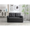 thumbnail image 2 of JERFIT Modern Velvet Convertible Sofa Bed 3-in-1 Sleeper Futon with Storage Pockets for Small Space, Dark Gray, 2 of 10