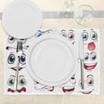 thumbnail image 3 of Ambesonne Cartoon Place Mats Set of 4, Hand Drawn Faces, Standard Size, Multicolor, 3 of 6