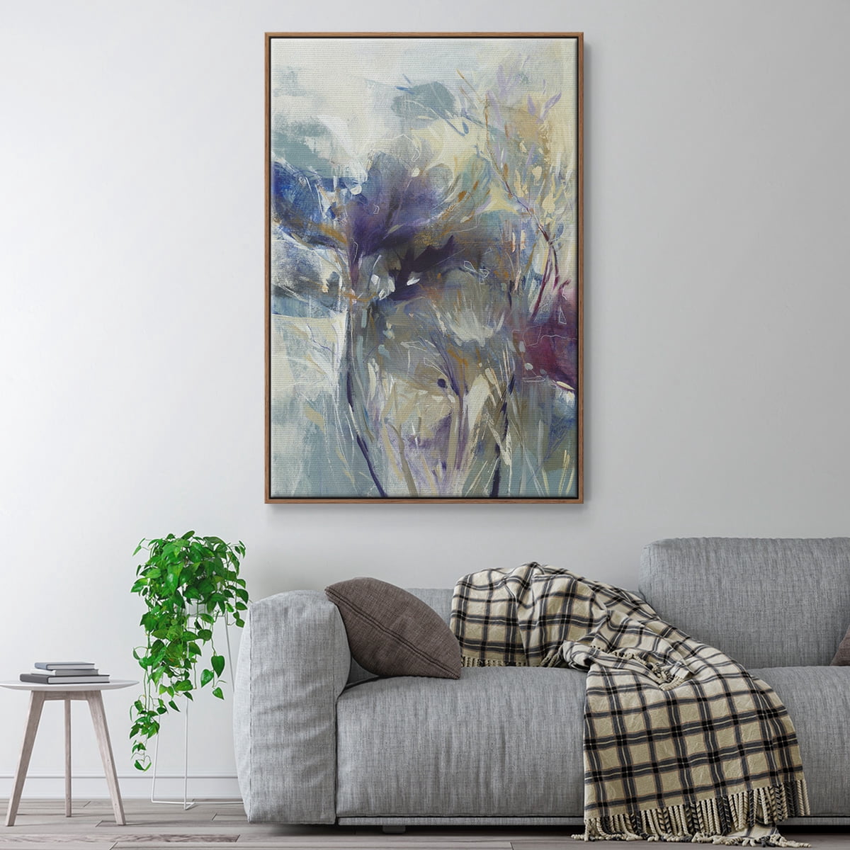 Meadow Saffron I Framed Premium Gallery Wrapped Canvas - Ready to Hang - 27 x 41 - Walnut Floating Frame