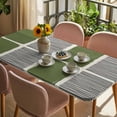 thumbnail image 3 of Sage Green Table Cloths for 4 Foot Rectangle Tables, Modern Painting Farmhouse Striped Abstract Art Patio Waterproof Elastic Fitted Tablecloths, Washable Rectangular Table Cover for Camping, 3 of 8