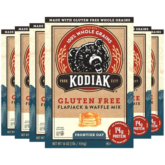 Kodiak Cakes Gluten Free Flapjack, Pancake & Waffle Mix, Frontier Oat, High Protein,100% Whole Grains (Pack of 6)