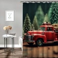 thumbnail image 2 of Pratyus Christmas Tree Printed Shower Curtain 100% Polyester Fabric with Hooks, Bathroom Decoration Chic Modern Decor 69x72, 2 of 7