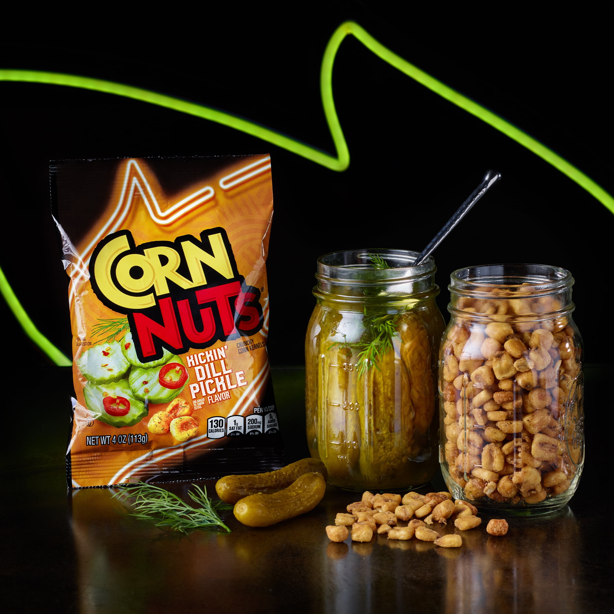 (12 pack) CORN NUTS Kickin Dill Pickle 7oz