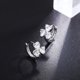 thumbnail image 2 of Pendientes de aro pequeños para mujeres niñas s999 Plata de ley Zirconia cúbica Racimo Hojas Espárragos Ronda Tragus Oreja Perforada Sin fin Aros 9 mm JAMW Sencillez, 2 of 4