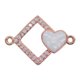 thumbnail image 2 of 1 Unidades De Latón Cuadrado Diseñado Conectores Colgantes Collar Joyería Hallazgos Accesorios Conector Para DIY Suministros Oro rosa + blanco, 2 of 6