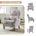 thumbnail image 2 of Recliner Chairs Push Back Set of 2 Upholstered Mid Century Wingback Armchairs Fabric Sofa Home Theater Couches Wood Legs Home Living Room Beige Pattern, 2 of 7
