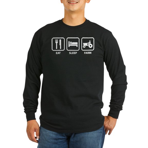 CafePress - Eat Sleep Farm Long Sleeve Dark T Shirt - Long Sleeve Dark T-Shirt