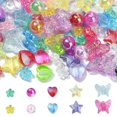 thumbnail image 3 of 1box 310pcs 5 styles Transparent Acrylic Beads AB colors Plated Round Mixed color 7~13x7~15x3~6mm Hole: 1.4~2mm, 3 of 8