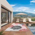thumbnail image 3 of Red Pink Grey Sunflowers Outdoor Rug for Patio/Deck/Porch, Non-Slip Large Area Rug 5 x 7 Ft, Boho Retro Floral Rustic Blossom Indoor Outdoor Rugs Washable Area Rugs, Camping Rug Carpet Runner, 3 of 8