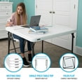 thumbnail image 6 of Lifetime 37 inch Square Folding Table, Indoor/Outdoor Commercial Grade, White Granite (80783), 6 of 20