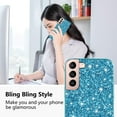 thumbnail image 2 of Compatible with Samsung S22 Case Glitter Shockproof, for Samsung Galaxy S22 Phone Case Bling Sparkly Soft TPU and PC Silicone Shiny Girl Women Thin Protective Cover (Blue), 2 of 14