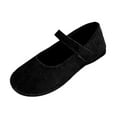 thumbnail image 4 of Women's Suede Ballet Flats Autumn Fashion Casual Wide Slip on Wedge Low Heel Mary Janes Walking Shoes, 4 of 5