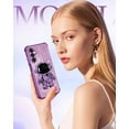 thumbnail image 6 of for Samsung Galaxy A25 5G Phone Case Women Girls Cute Astronaut Glitter Sparkly Girly Cover with 6D Astronaut Hidden Stand Kickstand Design Sparkle Bling Cases for Samsung A25 5G 6.5'' Purple, 6 of 11