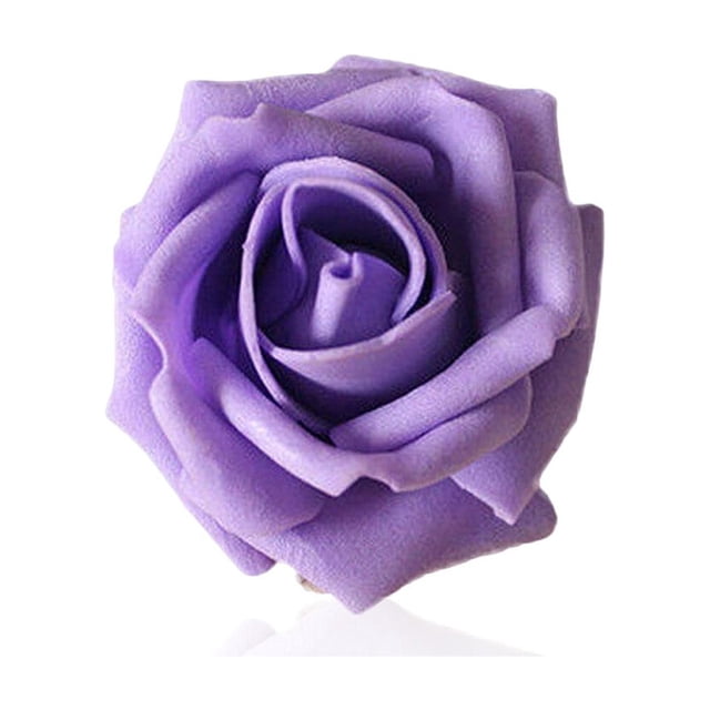 transemion Pack of 50 Artificial Bionic Flowers PE Foam Simulation Roses Fake Flower Decorations Wedding Party Engagement Presents Purple