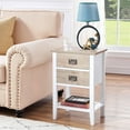 thumbnail image 6 of VECELO Nightstand with 2-Drawer and Open Shelf, Side End Table for Bedroom, Living Room, Oak, 6 of 8