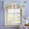 thumbnail image 4 of Valance Curtains for Kitchen Windows Easter Egg Cartoon Rabbit Tail Rod Pocket Valance Wildflower Pastoral Floral Short Window Curtain Topper for Bedroom Living Room Bathroom 54x18in,1&nbsp;Panel, 4 of 9