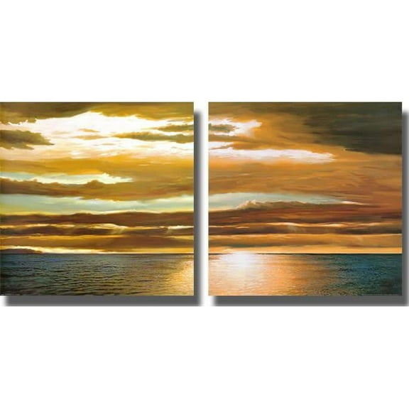 Reflections On The Sea By Dan Werner 2 Piece Premium Stretched Canvas Wall Art Set