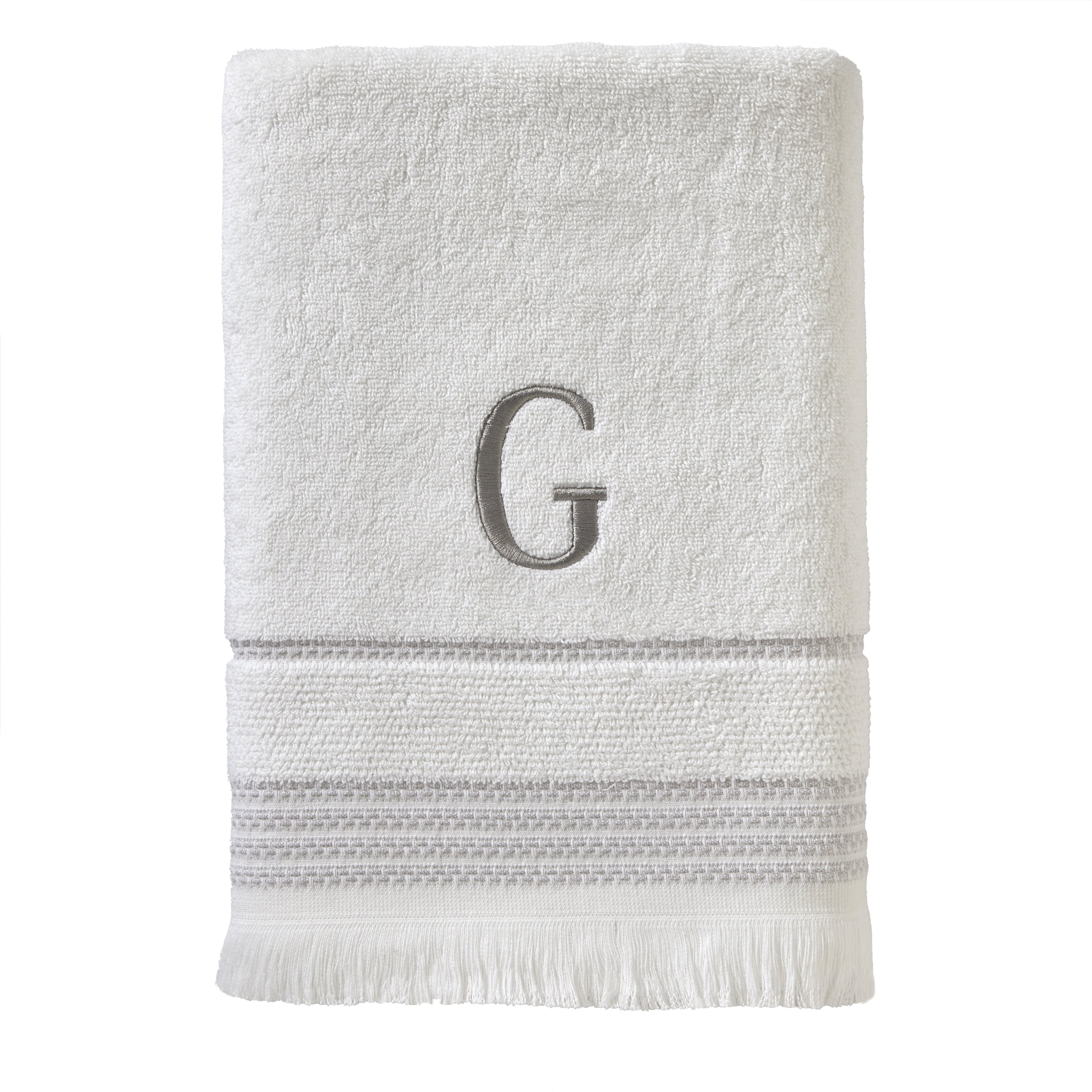 SKL Home Casual Monogram Bath Towel, 'G', White