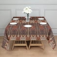 thumbnail image 3 of Red Boho Ethnic Geometric Pattern Square Tablecloth,Waterproof Square Table Cover,Wipeable Spillproof Washable Table Cover for Home Kitchen Party Decor 60"x60"(152x152cm), 3 of 6