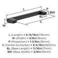 thumbnail image 3 of Amerock Composite 6-5/16 inch (160mm) Center-to-Center Matte Black Cabinet Pull, 25 Pack, 3 of 4